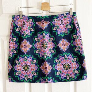 J Crew Factory Printed Basketweave Mini Skirt Size 12